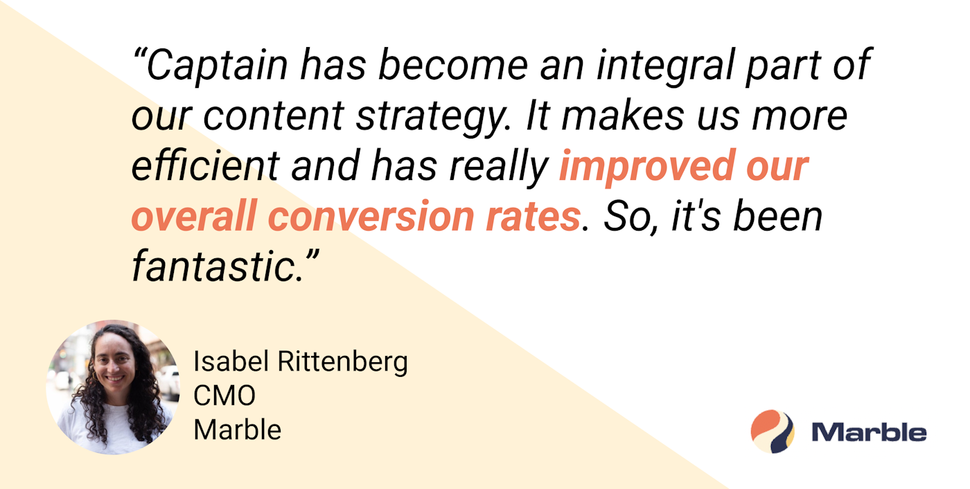 How Marble Boosted Its Content Strategy and Conversion Rates Using Captain